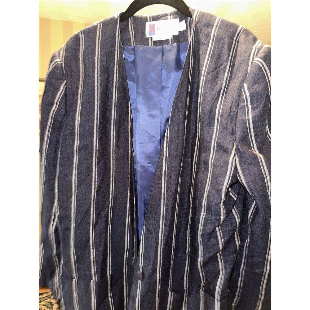 Vintage Prophecy Made In USA Blue Jacket W/White Stripes